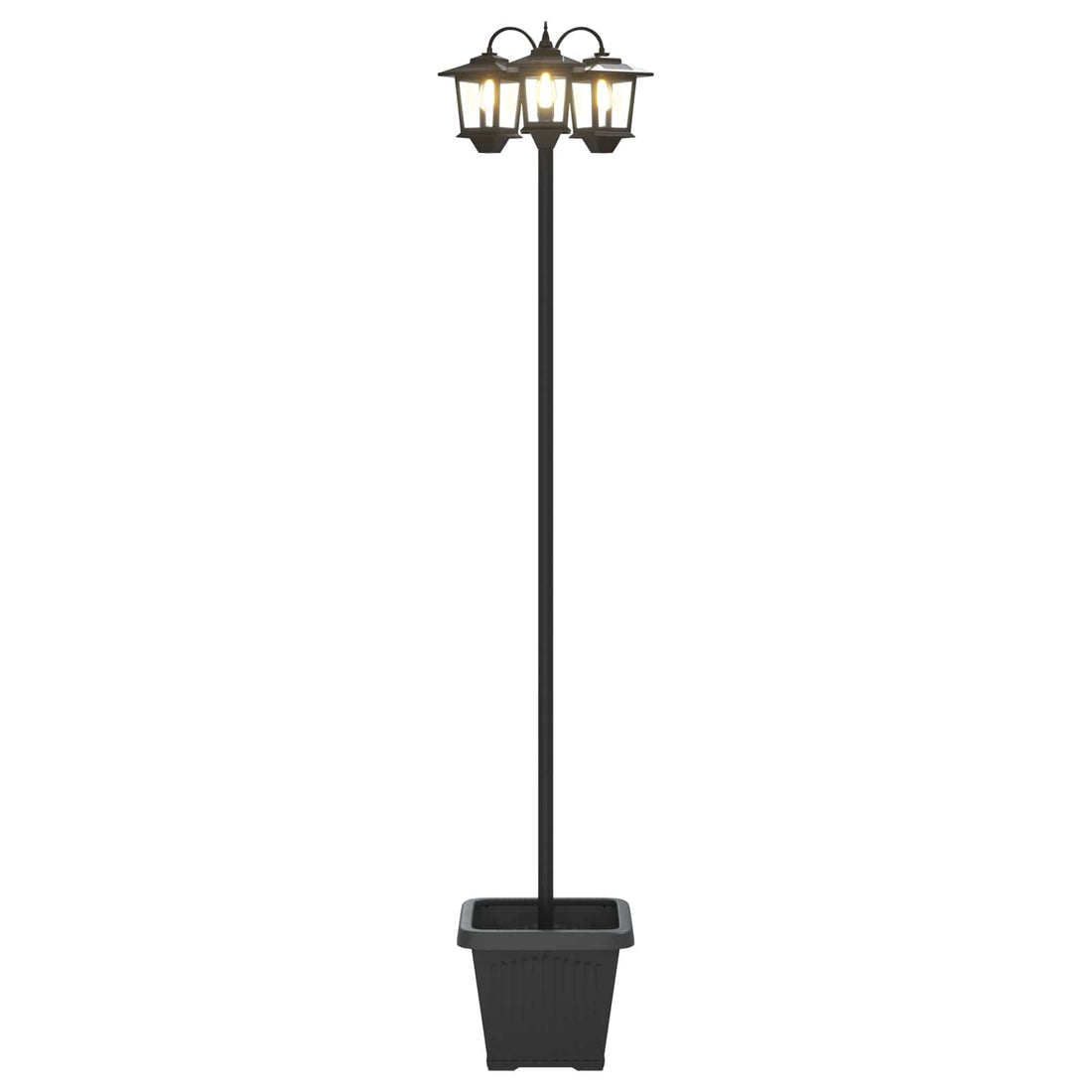 3-arm lantaarnpaal met Plantenbak Zwart 32 x 32 x 188 cm