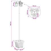 3-arm lantaarnpaal met Plantenbak Zwart 32 x 32 x 188 cm